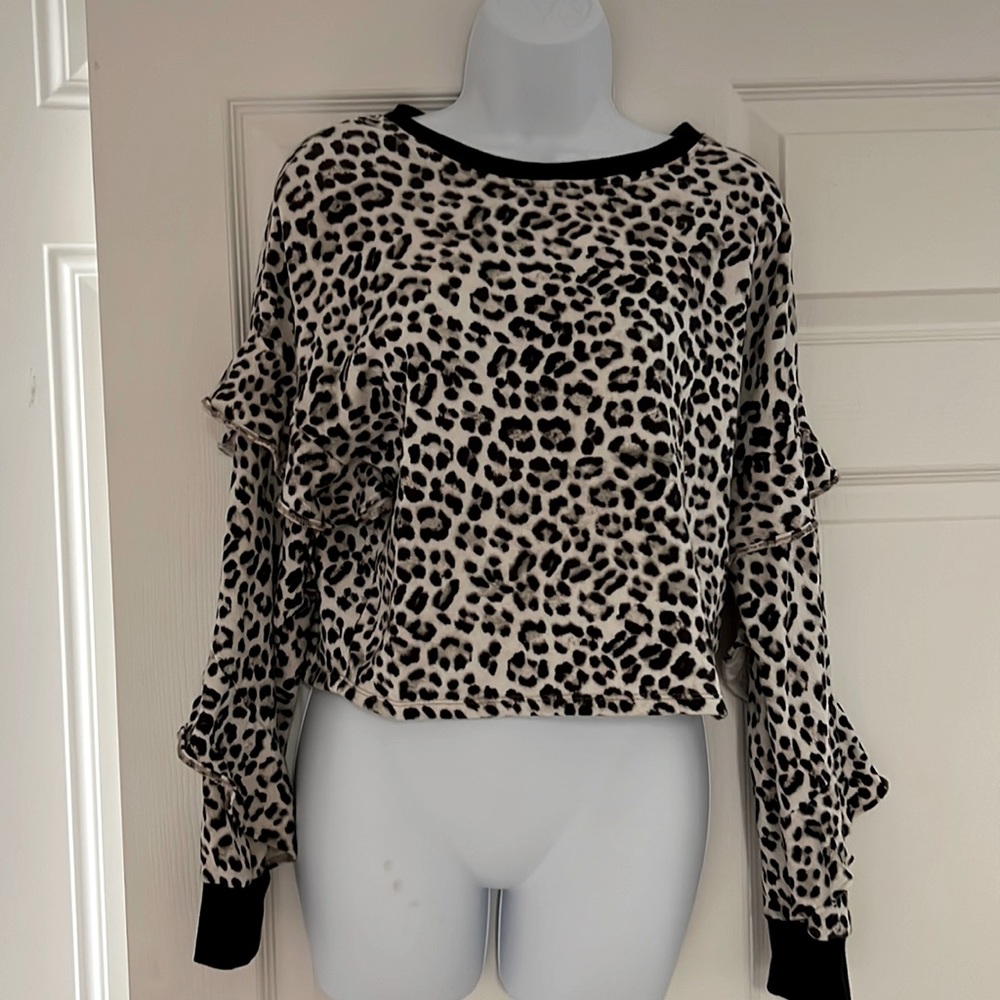 Alice and Olivia Animal Print Bateau Neckline Sweater